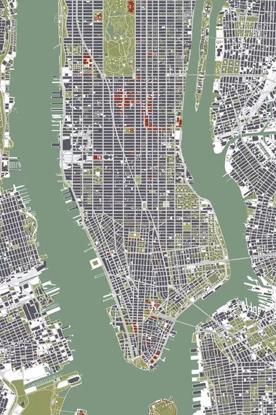 New York City Engraving by Planos Urbanos canvas print