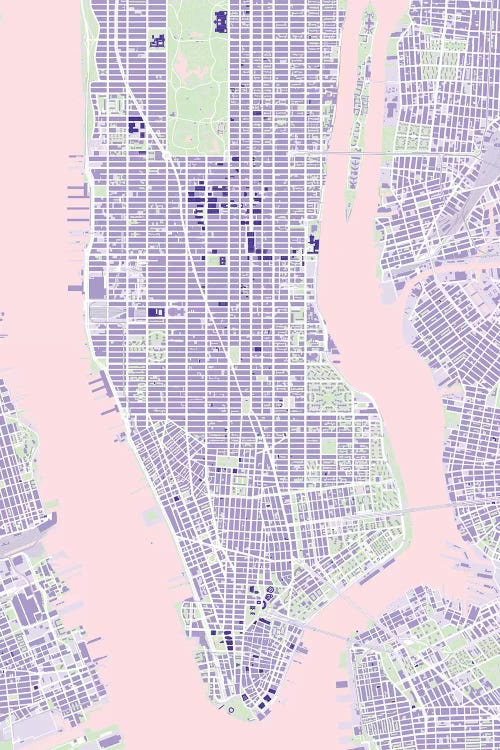 New York Violet by Planos Urbanos wall art