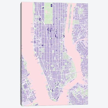 New York Violet Canvas Print #PUB50} by Planos Urbanos Canvas Print