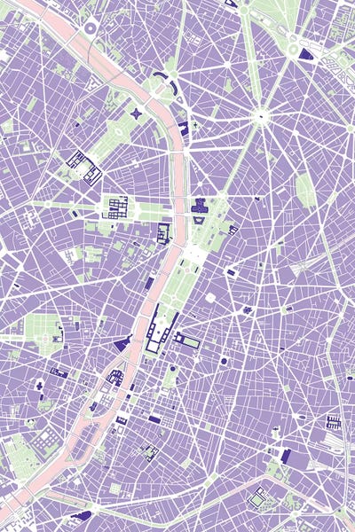 Paris Violet by Planos Urbanos canvas print