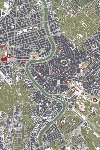 Planos Urbanos: Rome Engraving by Planos Urbanos