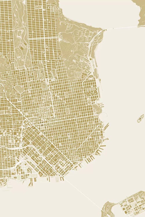 San Francisco Gold by Planos Urbanos wall art