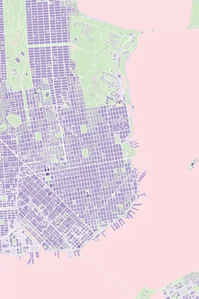 San Francisco Violet by Planos Urbanos framed wall art