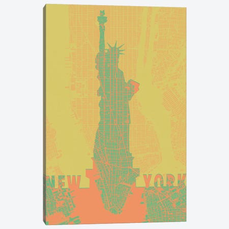 Statue Of Liberty NY Canvas Print #PUB67} by Planos Urbanos Canvas Art Print