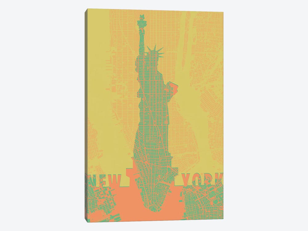 Statue Of Liberty NY by Planos Urbanos 1-piece Canvas Wall Art