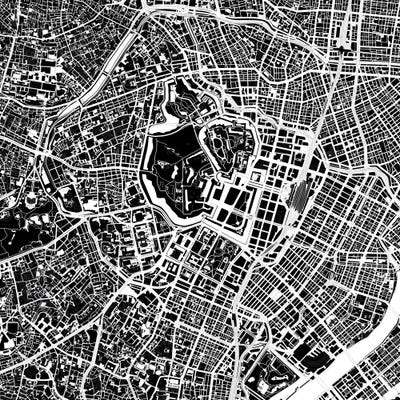 Tokyo Black And White by Planos Urbanos canvas print