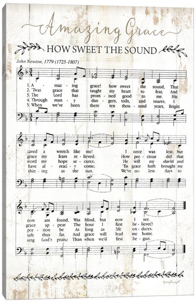 Amazing Grace I Canvas Art Print - Song Lyrics