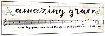 Amazing Grace III Canvas Art Print - Musical Notes Art