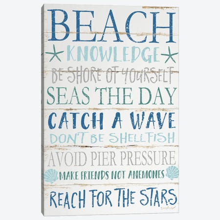 Beach Knowledge Canvas Print #PUG5} by Jennifer Pugh Canvas Art Print
