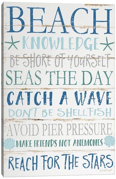 Beach Knowledge Canvas Art Print - Wisdom Art