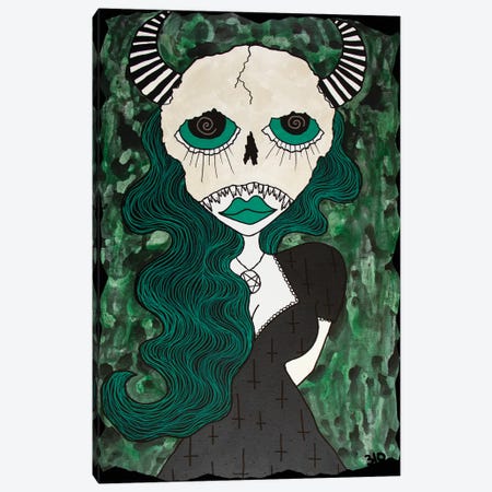 Green Hell Canvas Print #PUP15} by Little Punk People Canvas Art