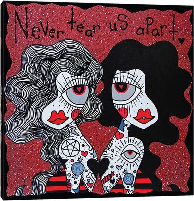 Never Tear Us Apart Canvas Art Print - Little Punk People
