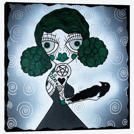 The Green Witch Doctor Canvas Print #PUP40} by Little Punk People Canvas Artwork