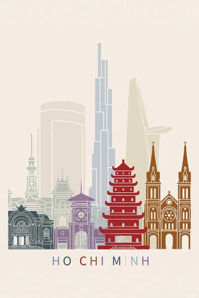 Ho Chi Minh City (Saigon): Ho Chi Minh Skyline Poster by Paul Rommer