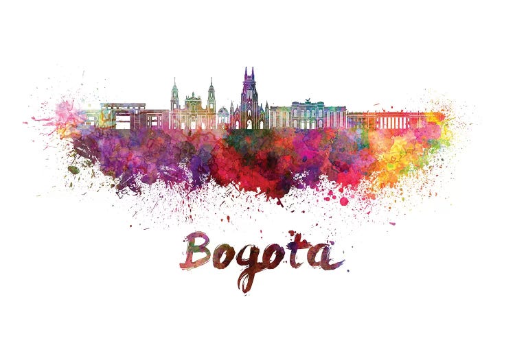 Bogota Skyline In Watercolor II