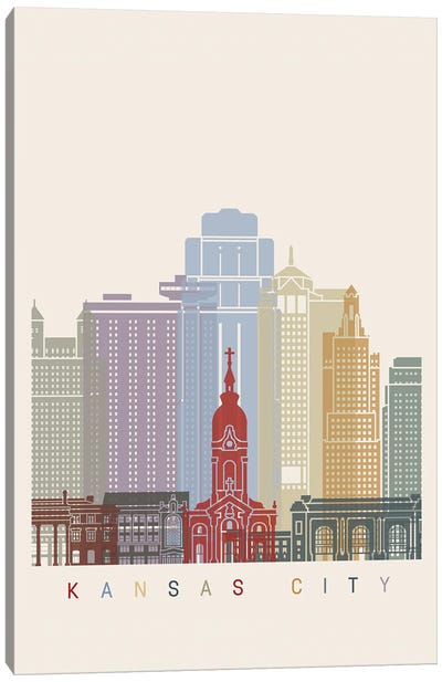 Kansas City Skyline Poster Canvas Art Print - Kansas City Skylines