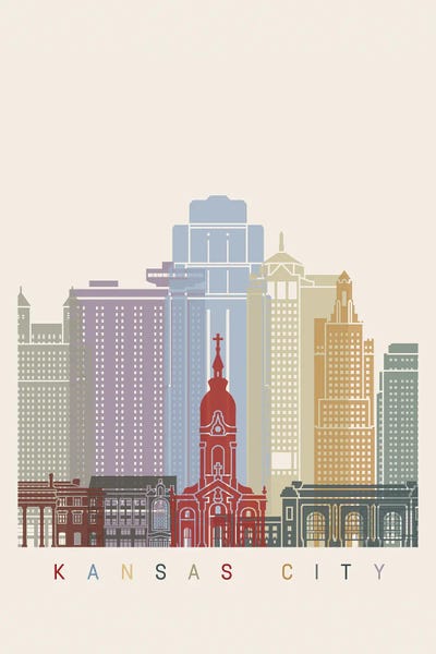 Kansas City Skylines: Kansas City Skyline Poster by Paul Rommer