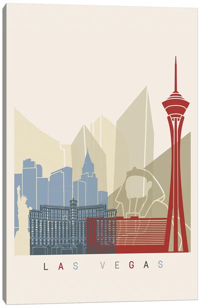 Las Vegas Skyline Poster Canvas Art Print - Las Vegas Skylines
