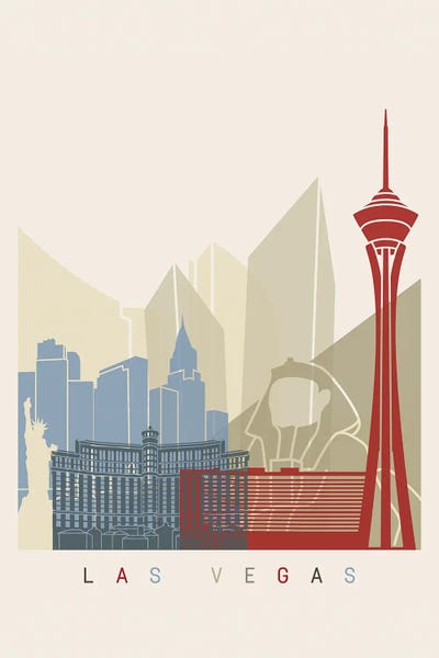 Nevada: Las Vegas Skyline Poster by Paul Rommer