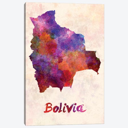Bolivia In Watercolor Canvas Print #PUR102} by Paul Rommer Canvas Art Print