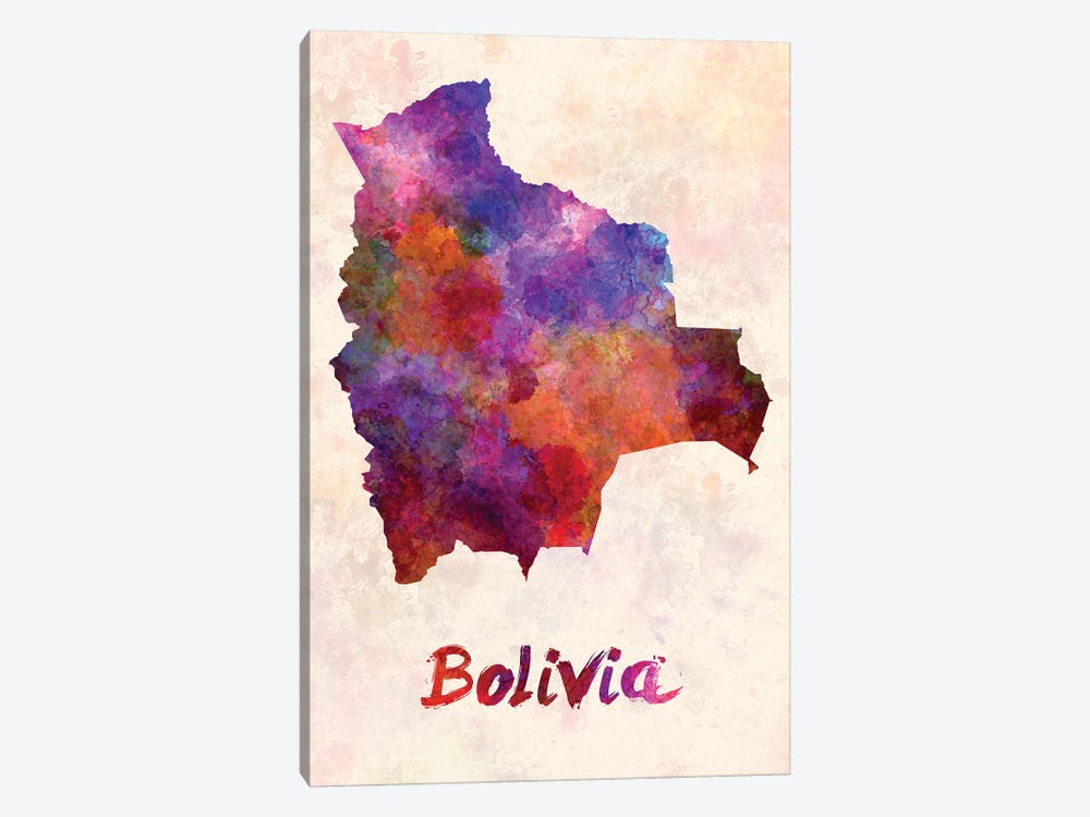 Bolivia In Watercolor by Paul Rommer 1-piece Canvas Wall Art