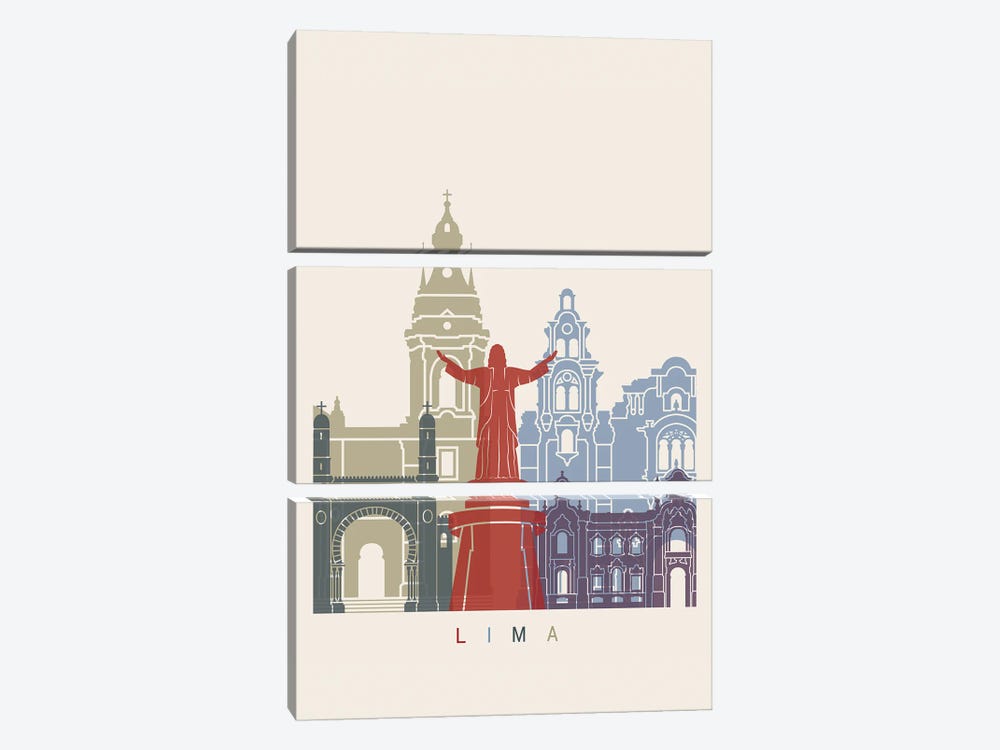 Lima Skyline Poster by Paul Rommer 3-piece Art Print