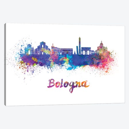 Bologna Skyline In Watercolor Canvas Print #PUR103} by Paul Rommer Canvas Print