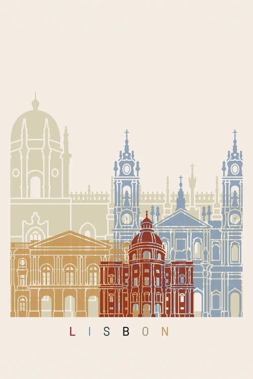 Lisbon Skyline Poster II