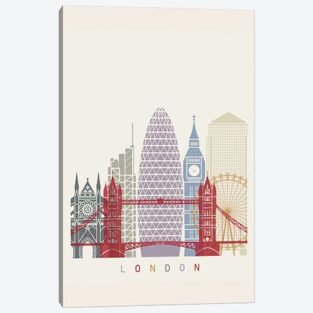 London II Skyline Poster Canvas Print #PUR1047} by Paul Rommer Art Print