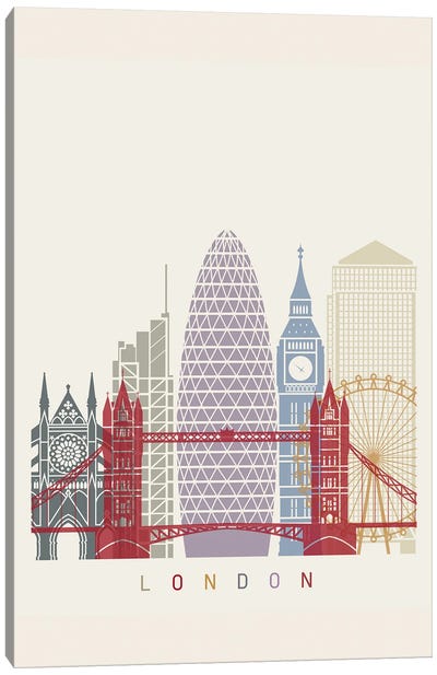London II Skyline Poster Canvas Art Print - London Skylines