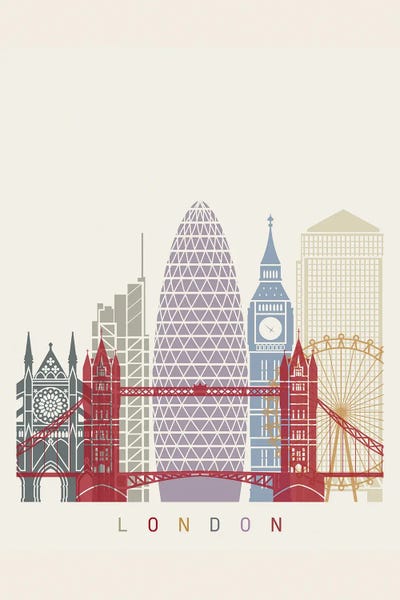 Paul Rommer: London II Skyline Poster by Paul Rommer