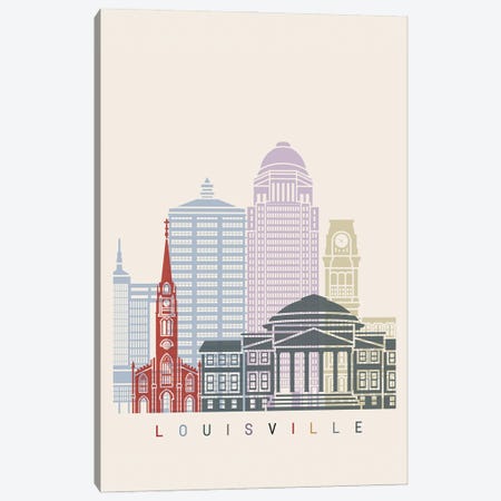 Louisville Skyline Poster Canvas Print #PUR1050} by Paul Rommer Art Print