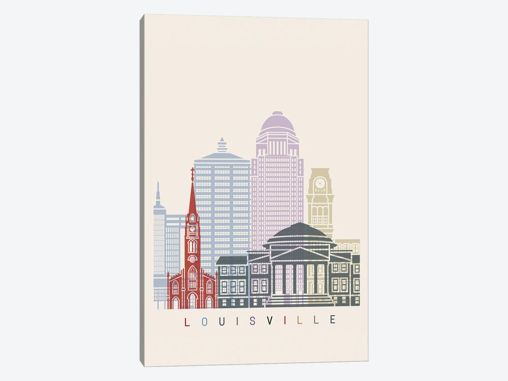 Louisville Skyline Poster by Paul Rommer 1-piece Canvas Print