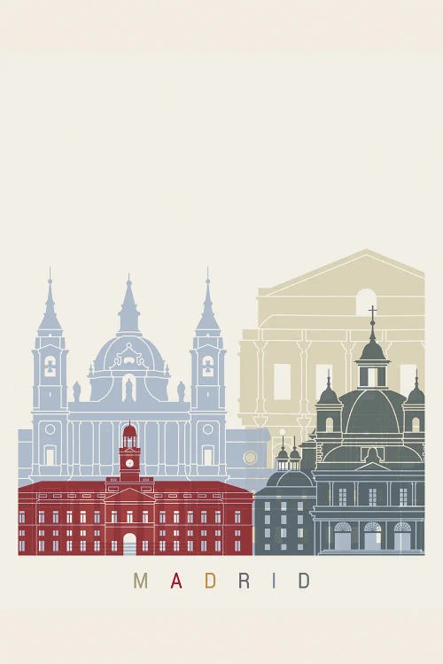 Madrid II Skyline Poster