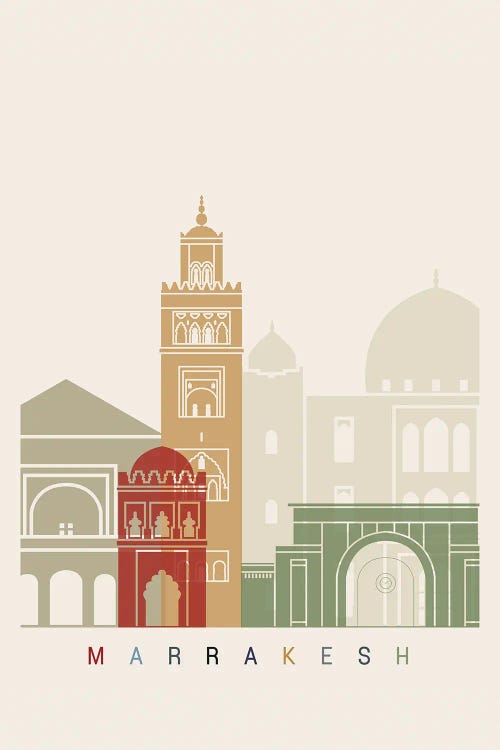 Marrakesh Skyline Poster