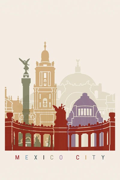 Mexico City: Mexico City Skyline Poster by Paul Rommer