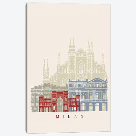 Milan II Skyline Poster Canvas Print #PUR1064} by Paul Rommer Canvas Print