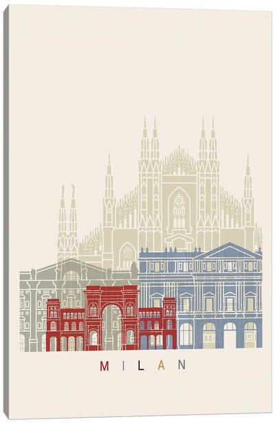 Milan II Skyline Poster Canvas Art Print
