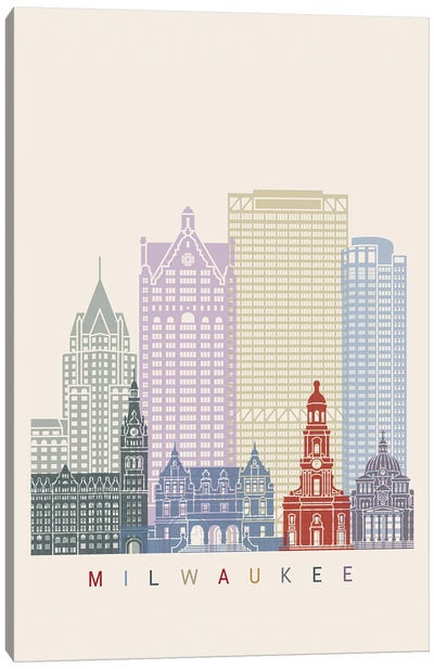 Milwaukee Skyline Poster Canvas Art Print - Milwaukee