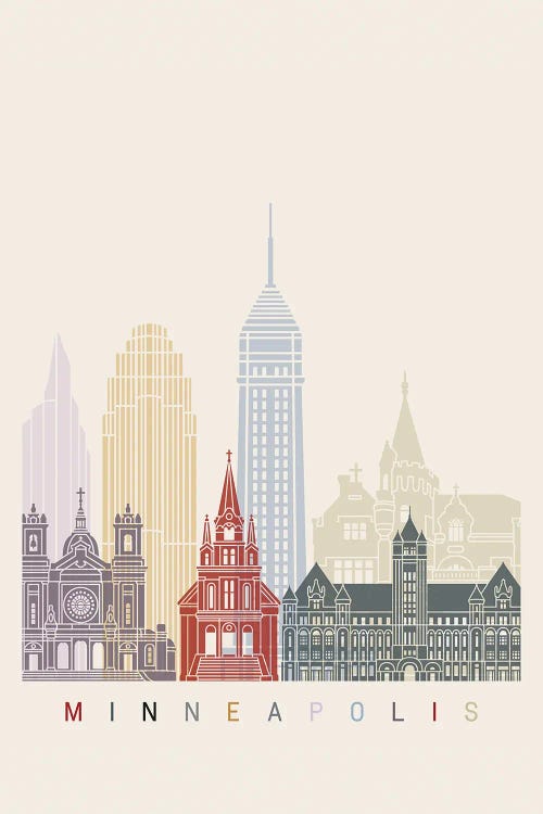 Minneapolis II Skyline Poster
