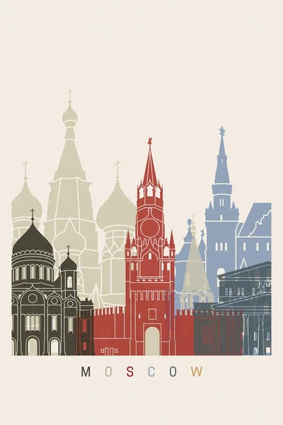 Russia: Moscow Skyline Poster by Paul Rommer