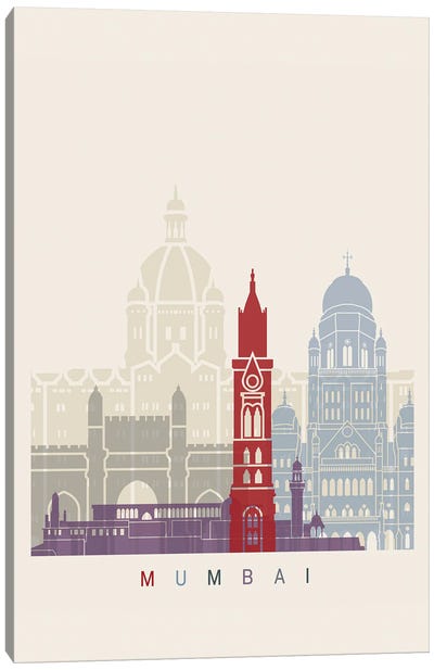 Mumbai Skyline Poster Canvas Art Print - Mumbai