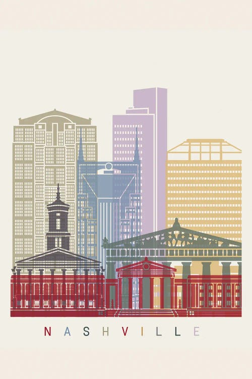 Nashville Skyline Poster by Paul Rommer wall art