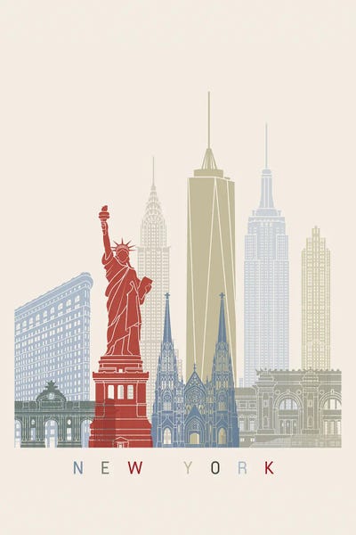 New York City Skylines: New York Skyline Poster by Paul Rommer