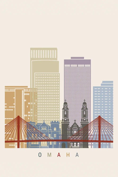 Omaha Skyline Poster by Paul Rommer wall art