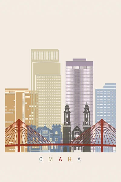 Paul Rommer: Omaha Skyline Poster by Paul Rommer