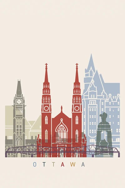 Ontario: Ottawa Skyline Poster by Paul Rommer