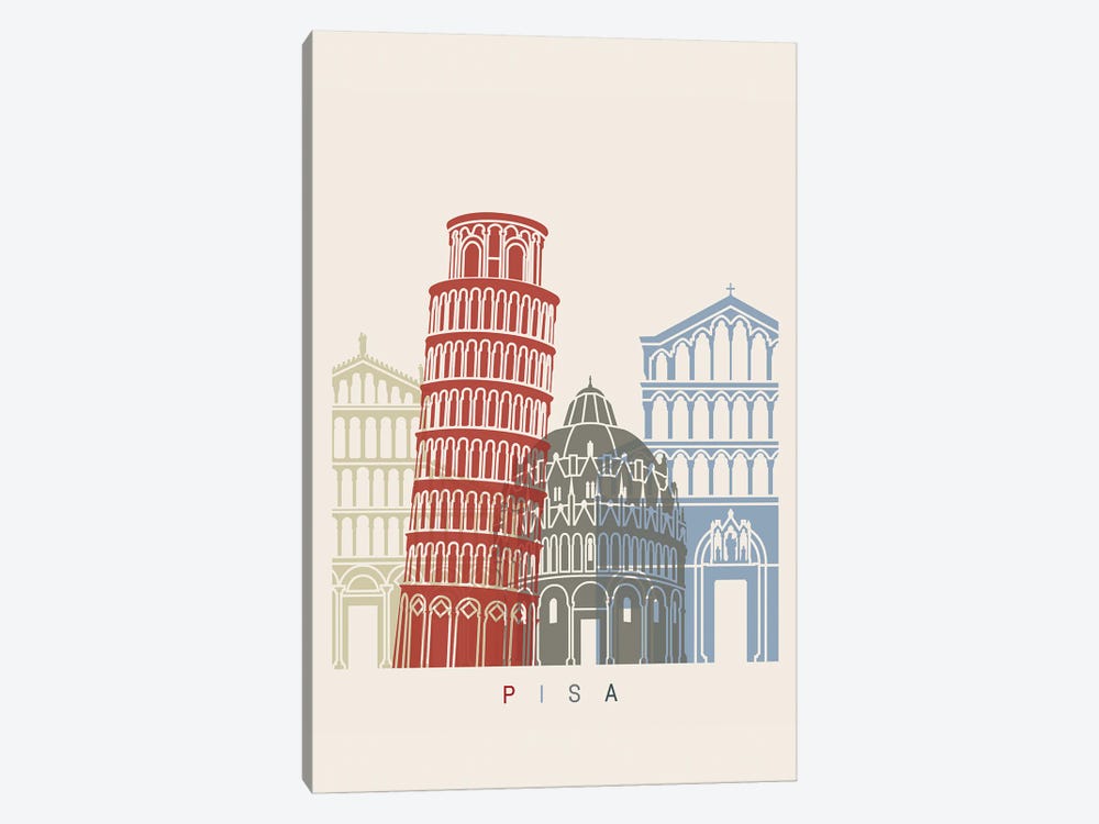Pisa Skyline Poster by Paul Rommer 1-piece Art Print