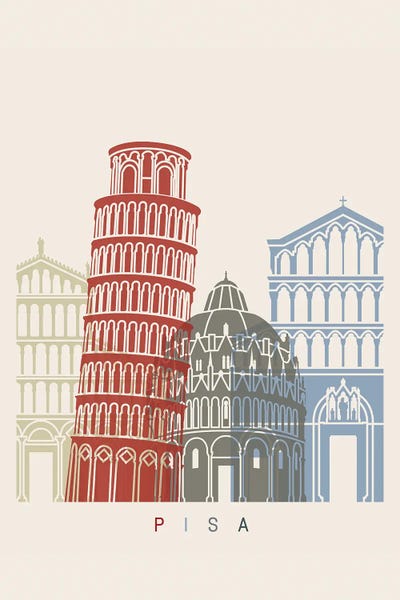 Leaning Tower Of Pisa: Pisa Skyline Poster by Paul Rommer