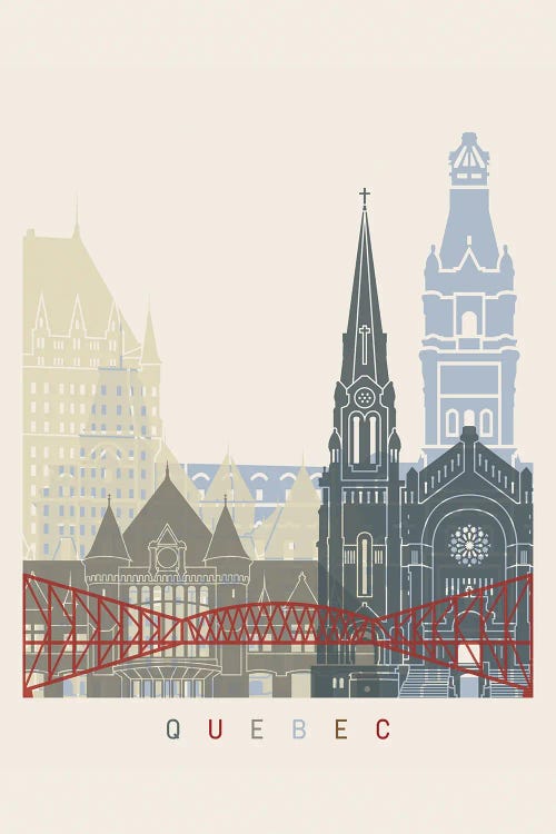 Quebec Skyline Poster by Paul Rommer wall art